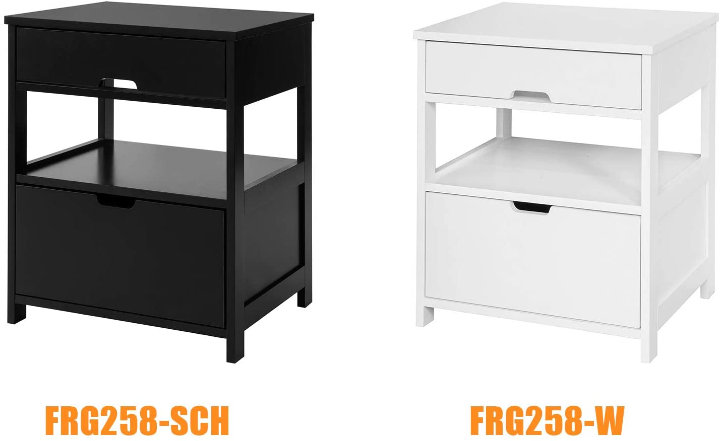 SoBuy ナイトテーブル ベッドサイドテーブル 引き出し付き サイドテーブル おしゃれ 幅45 白/北欧 コンパクト シンプル サイドチェスト 電話台(FRG258-W/ホワイト)
