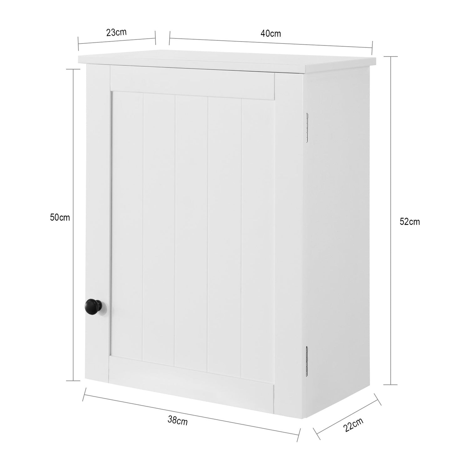 SoBuy 洗面所 収納 壁掛け 吊戸棚 キッチン収納 調味料ラック ランドリーラック【可動棚/木製/北欧風/幅40㎝*奥行23㎝*高さ52㎝】壁面収納 洗面所キャビネット 浴室 ストッカー収納/収納棚/壁掛け棚/ランドリー収納/スパイスラック(BZR19-W)