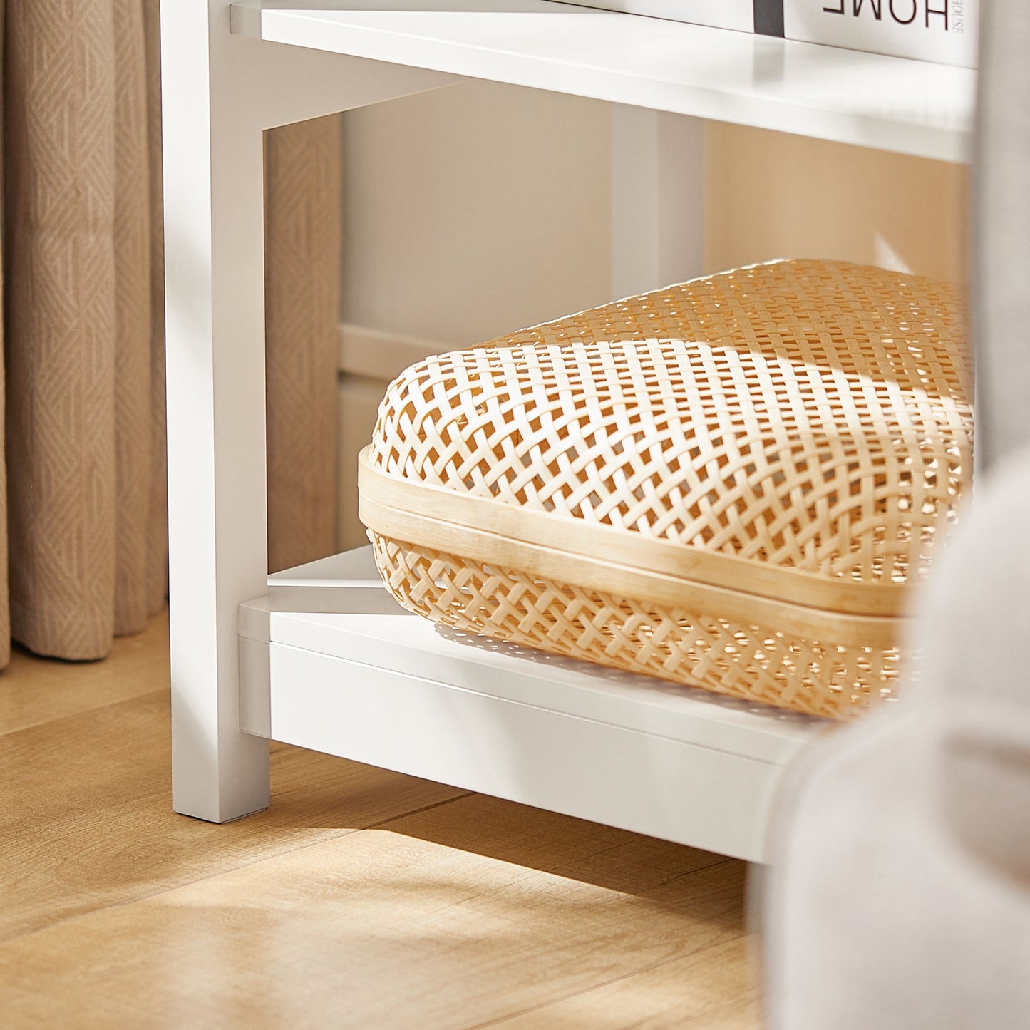 SoBuy ナイトテーブル ベッドサイドテーブル サイドテーブル 引き出し付き 【オシャレ 省スペース 北欧風 木製 幅45 寝室 電話台】 ソファー サイドチェスト(fbt46-w/ホワイト)