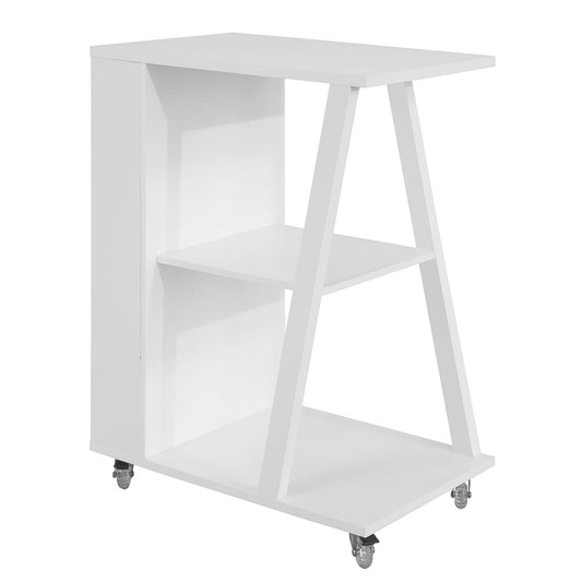SoBuy サイドテーブル キャスター付き サイドワゴン【幅60*奥行38*高さ77cm 収納ラック付き スリム 省スペース 移動便利】隙間収納 ソファーテーブル/サイドワゴン キッチンワゴン (FKW77-W/ホワイト）